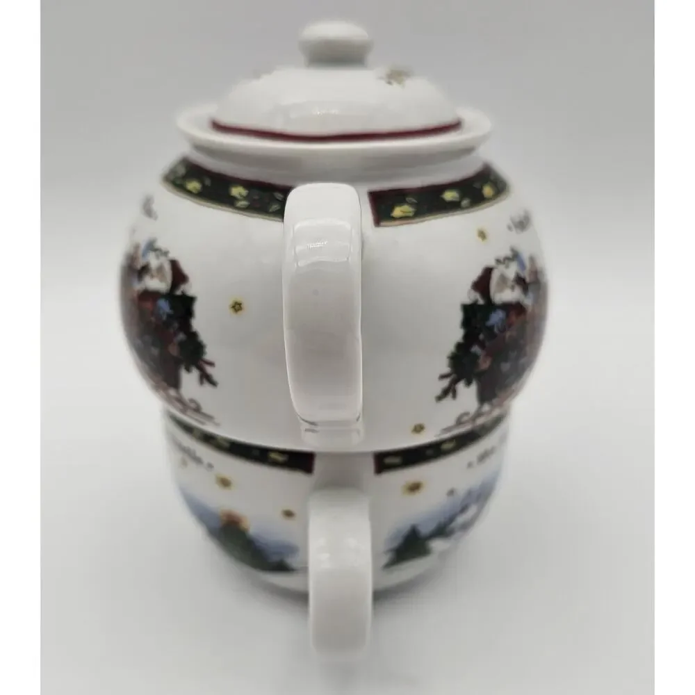 Portmeirion A Christmas Story Tea for One Porcelain Tea Pot & Cup Set No Box